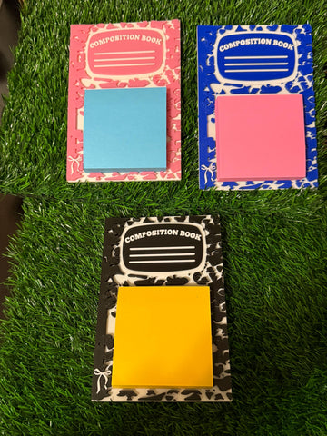 STICKY Note Holder For Teacher, Custom Composition Notebook Note Holder, Teacher Appreciation Gifts, Thank You Teacher Gifts
