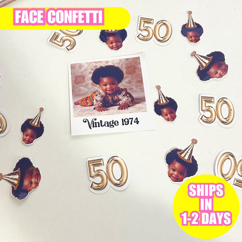 Custom FACE Confetti Face Stickers , PHOTO CONFETTI, Party Decor
