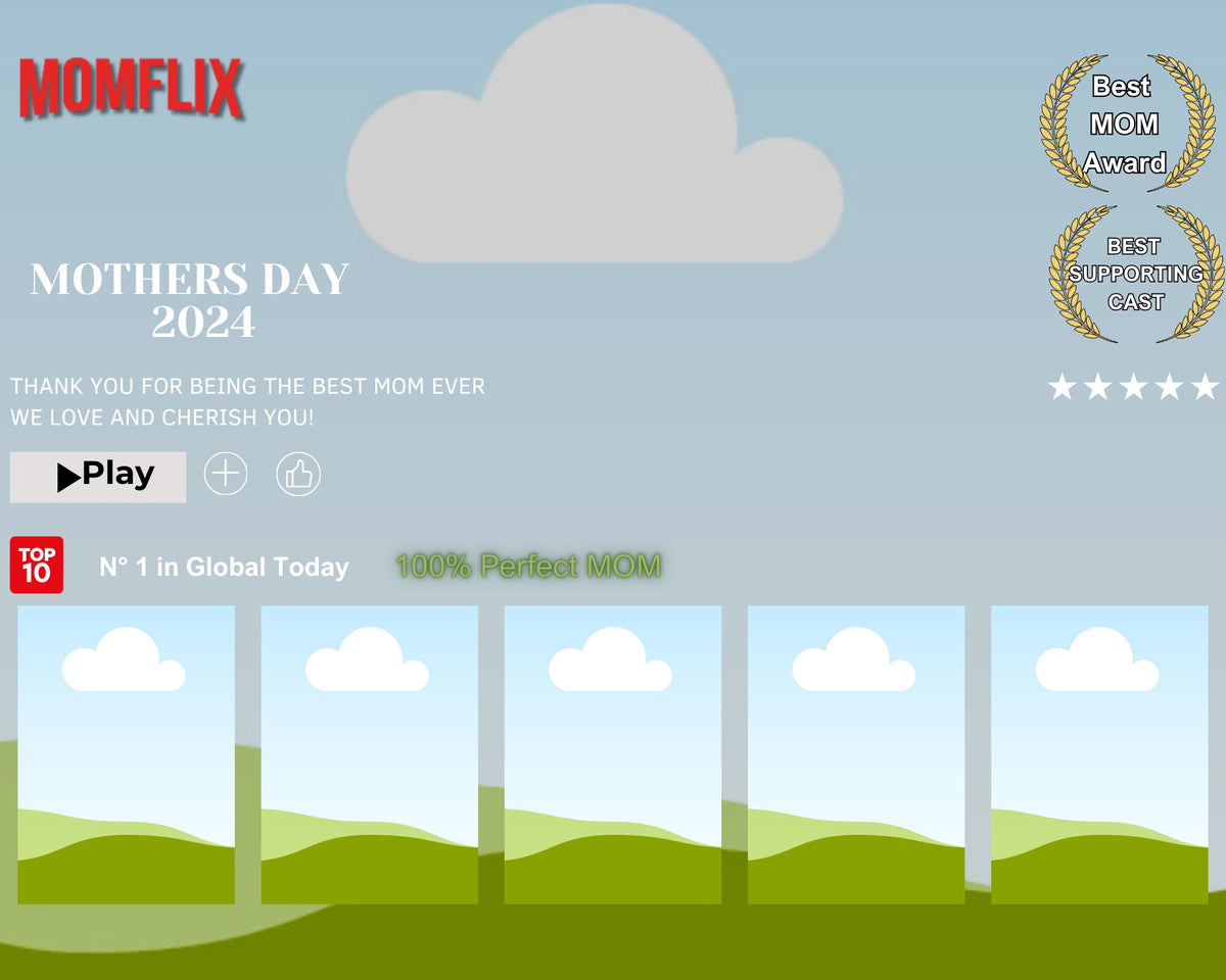 Mom frames Momflix Mothers Day keepsake memory frames template