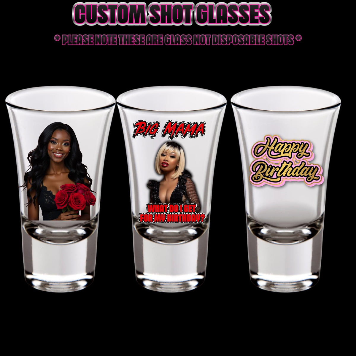 CUSTOM SHOT glass with picture ,Custom birthday shot glasses,Personalized face party favors | Shot glass with picture