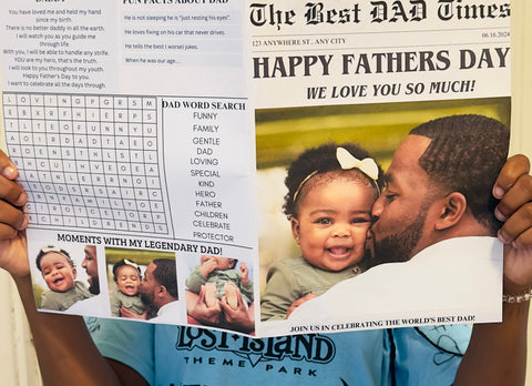 Editable Father's Day Newspaper Template, Best Dad Ever Gift, Canva Template, Happy Father's Day Card & Newspaper