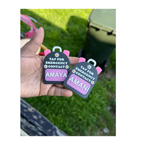 Emergency Contact Backpack Tag | NFC Keychain | NFC Backpack Tag | Child Safety Tag | Tap to Contact | School Bag Tag|Digital Emergency Card